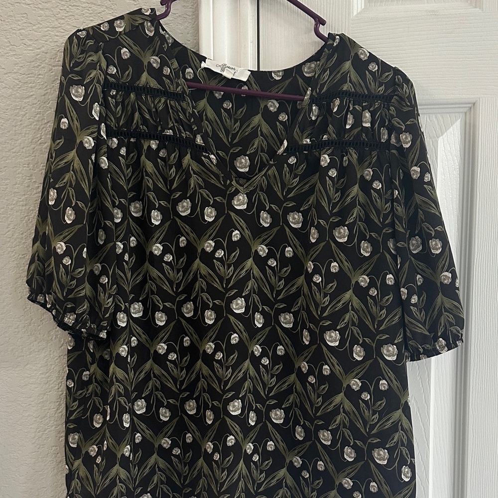 Beacon Olive Floral Blouse